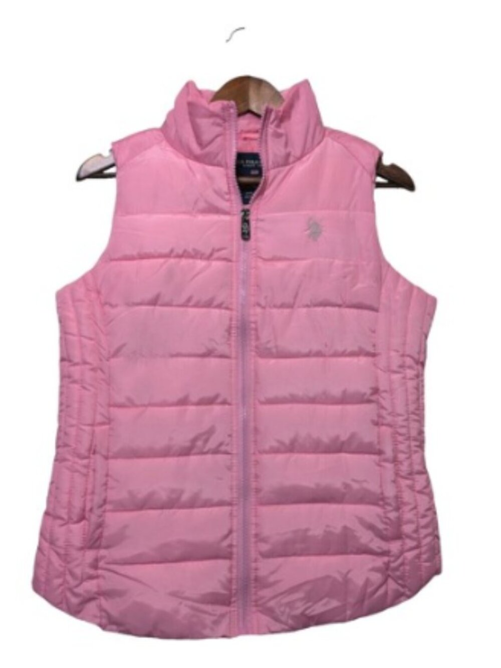 NWT U.S. Polo Assn. Women's Puffer Vest Oxford Rose Pink XL